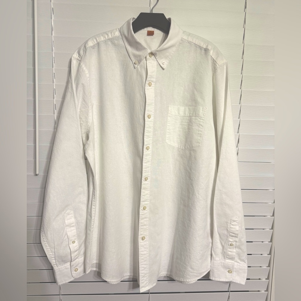 Tailor Vintage pure tec cool Linen & cotton blend button up shirt XL